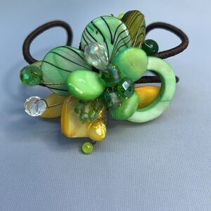 Handmade beautiful adjustable bracelet yellow and green (A-83)
